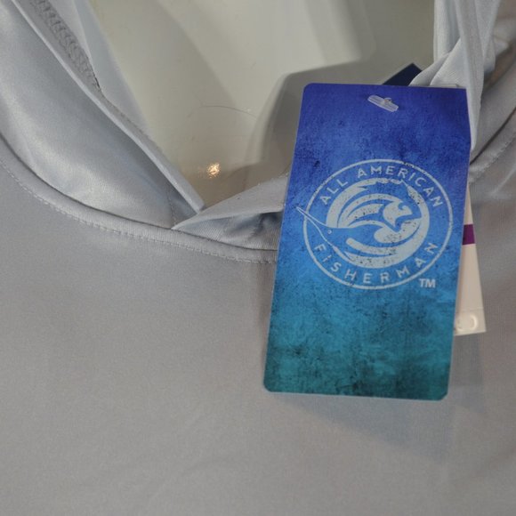 All American Fisherman Men's Tee XXL Bass Stripes Logo Hoodie UPF 30 NWT - Picture 4 of 5